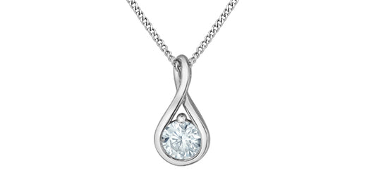 Teardrop Shape Lab Grown Diamond Necklace