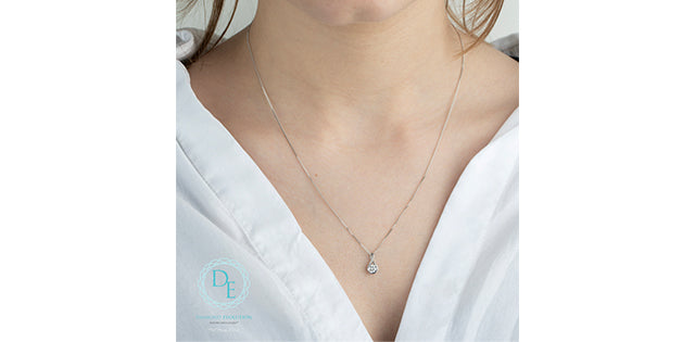 Teardrop Shape Lab Grown Diamond Necklace