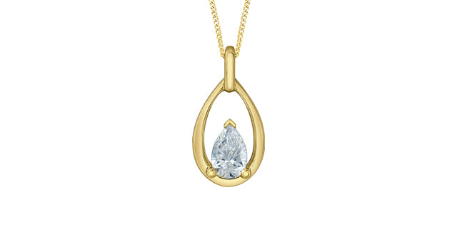 Open Pear Shape Lab Grown Diamond Necklace