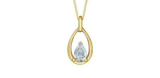 Open Pear Shape Lab Grown Diamond Necklace