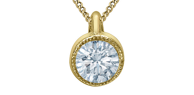 Bezel Set Lab Grown Diamond Solitaire Necklace