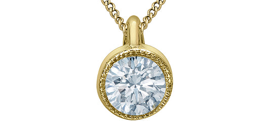 Bezel Set Lab Grown Diamond Solitaire Necklace
