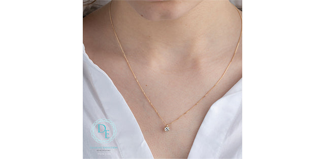 Bezel Set Lab Grown Diamond Solitaire Necklace