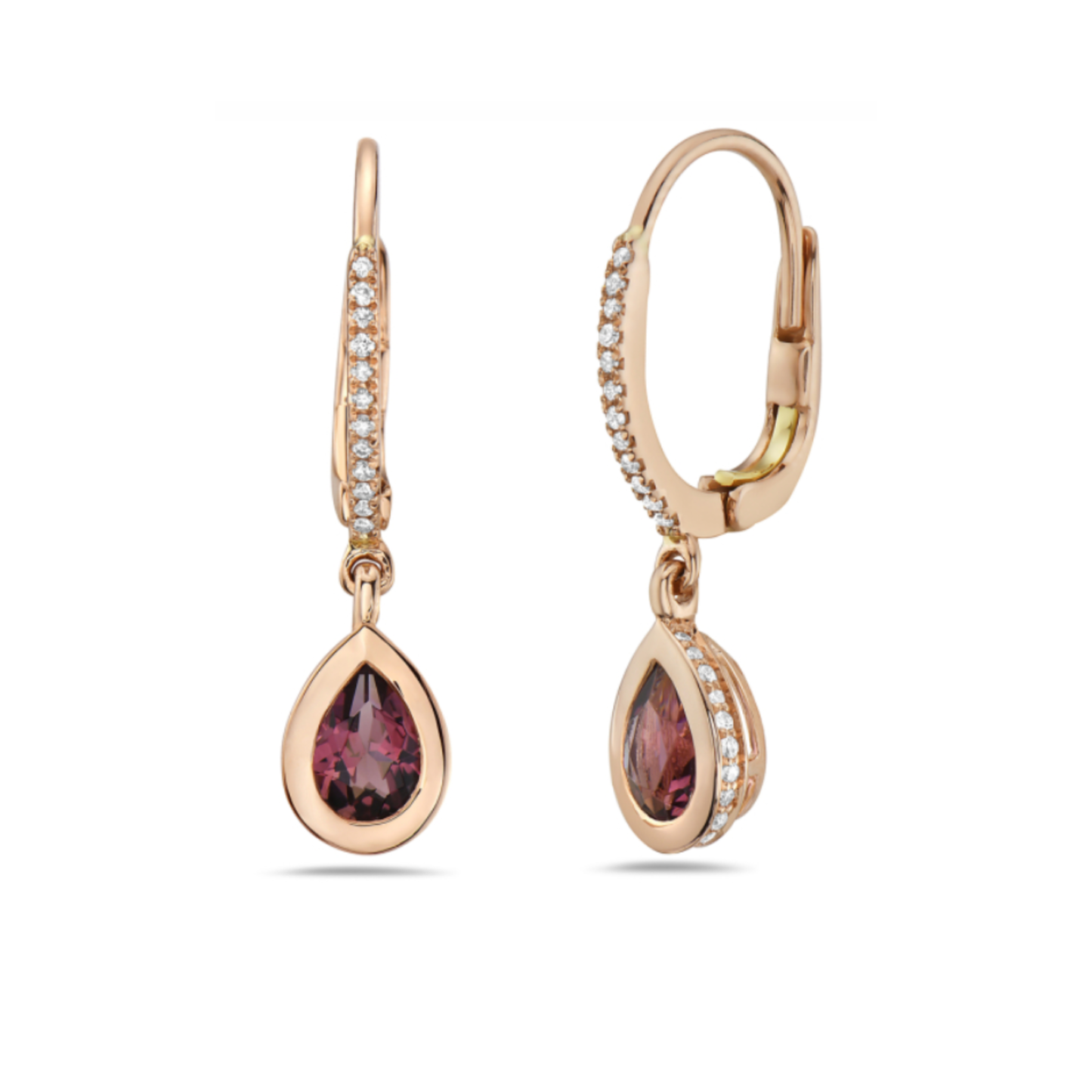 Bassali Pink Tourmaline & Diamond Dangle Earrings