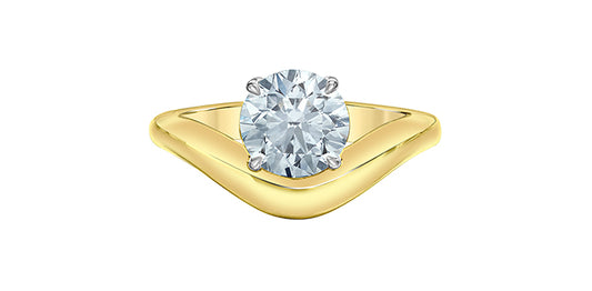 Curved Round Brilliant Lab Diamond Solitaire