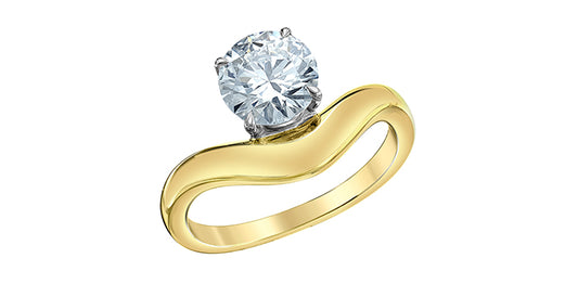 Curved Round Brilliant Lab Diamond Solitaire