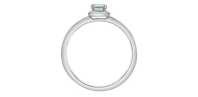 Emerald Cut Lab Grown Diamond Bezel Set Solitaire Ring