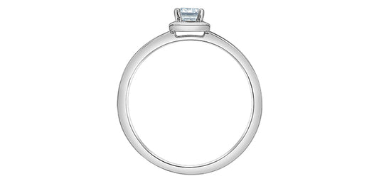 Emerald Cut Lab Grown Diamond Bezel Set Solitaire Ring