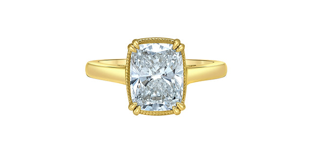 Elongated Cushion Lab Diamond Solitaire Engagement Ring
