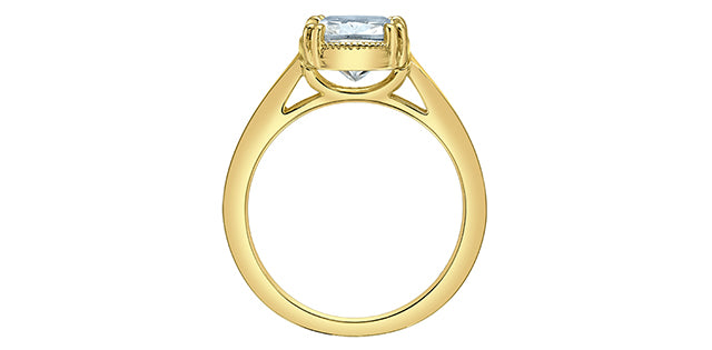 Elongated Cushion Lab Diamond Solitaire Engagement Ring