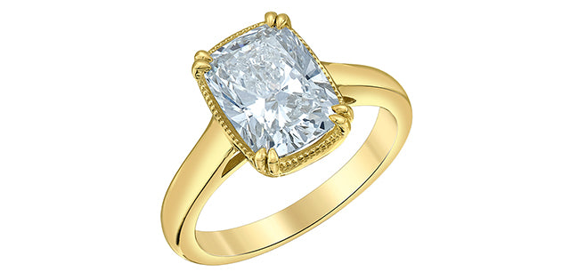 Elongated Cushion Lab Diamond Solitaire Engagement Ring