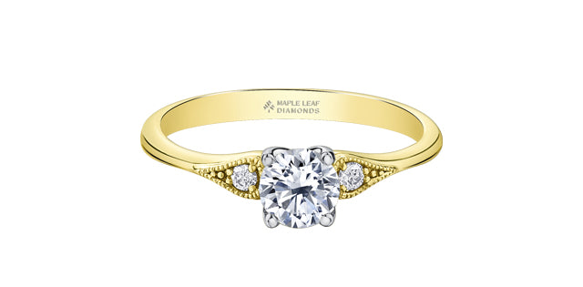Maple Leaf Round Brilliant Canadian Diamond Engagement Ring
