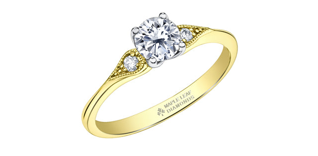 Maple Leaf Round Brilliant Canadian Diamond Engagement Ring