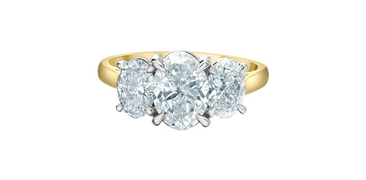 Oval Trinity Lab Diamond Engagement Ring