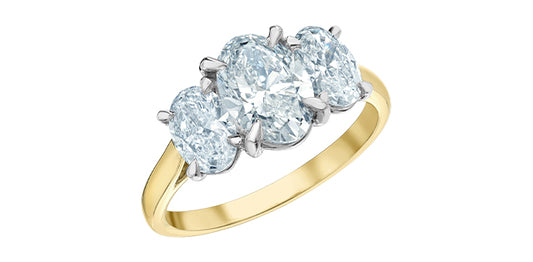 Oval Trinity Lab Diamond Engagement Ring