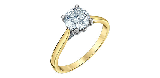 Round Brilliant Hidden Halo Trellis Lab Diamond Ring