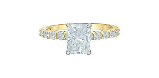 Radiant Lab Grown Accented Engagement Ring