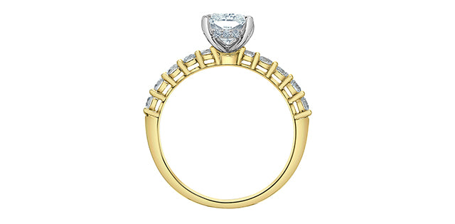 Radiant Lab Grown Accented Engagement Ring