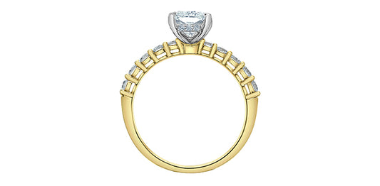 Radiant Lab Grown Accented Engagement Ring