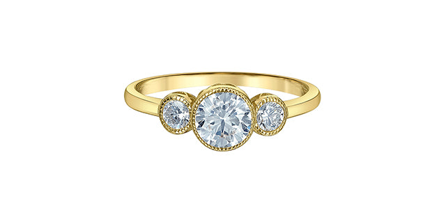 Bezel Lab Grown Diamond Trinity Ring