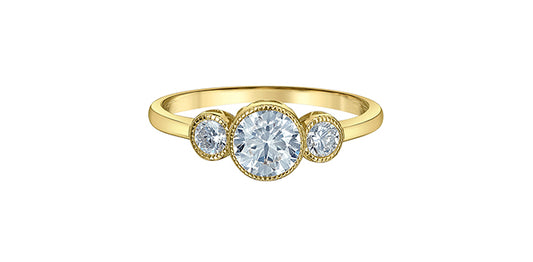 Bezel Lab Grown Diamond Trinity Ring