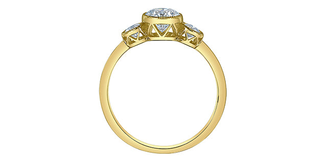 Bezel Lab Grown Diamond Trinity Ring