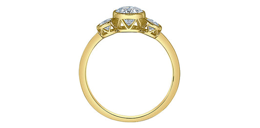 Bezel Lab Grown Diamond Trinity Ring