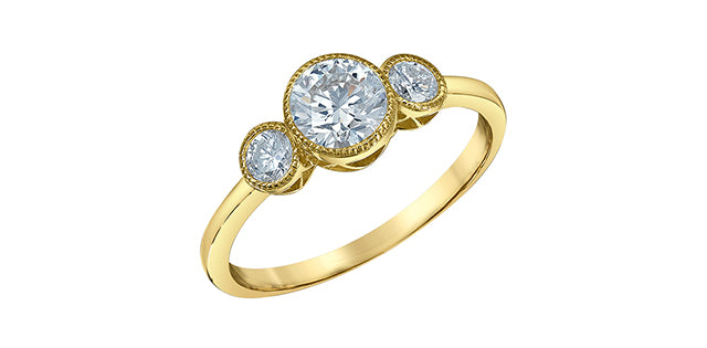 Bezel Lab Grown Diamond Trinity Ring