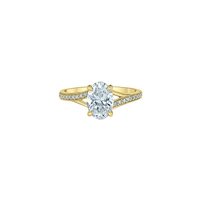 Oval Lab Grown Diamond Split Shank Engagement Ring