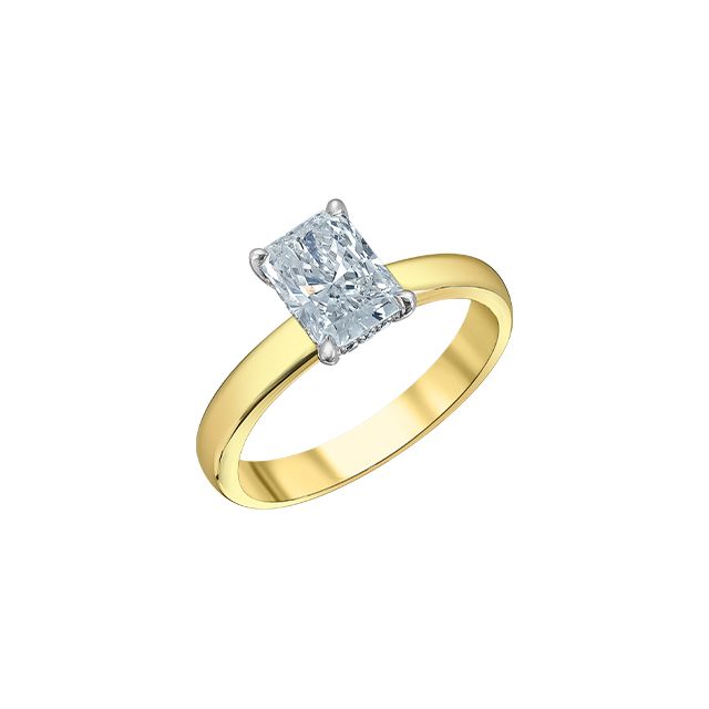 Radiant Lab Grown Wide Shank Solitaire Engagement Ring
