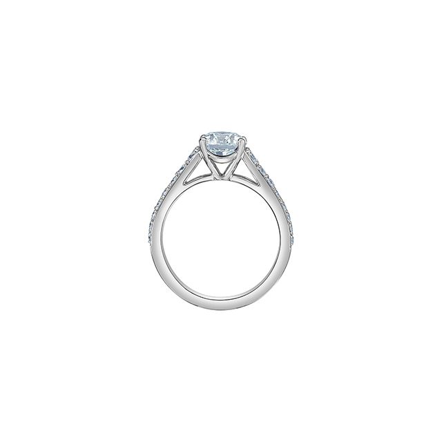 Classic Round Brilliant Accented Engagement Ring