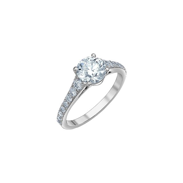 Classic Round Brilliant Accented Engagement Ring
