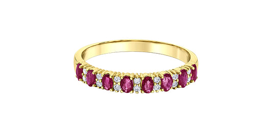 Oval Ruby and Diamond Band