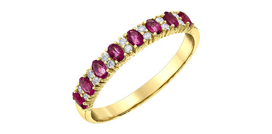 Oval Ruby and Diamond Band