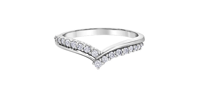 White Gold Diamond Chevron Band