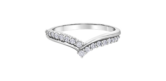 White Gold Diamond Chevron Band