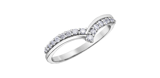 White Gold Diamond Chevron Band