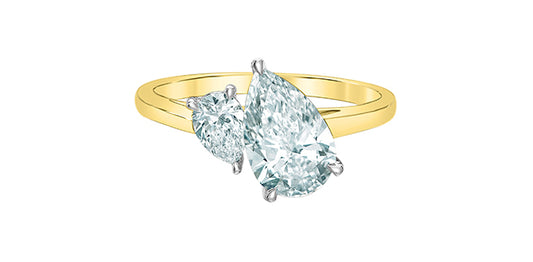 Pear Toi et Moi Lab Diamond Ring