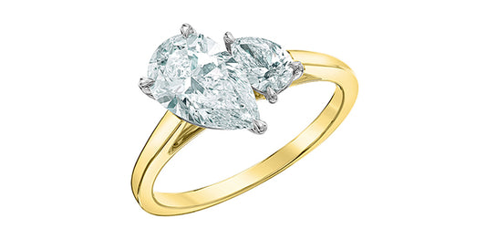 Pear Toi et Moi Lab Diamond Ring
