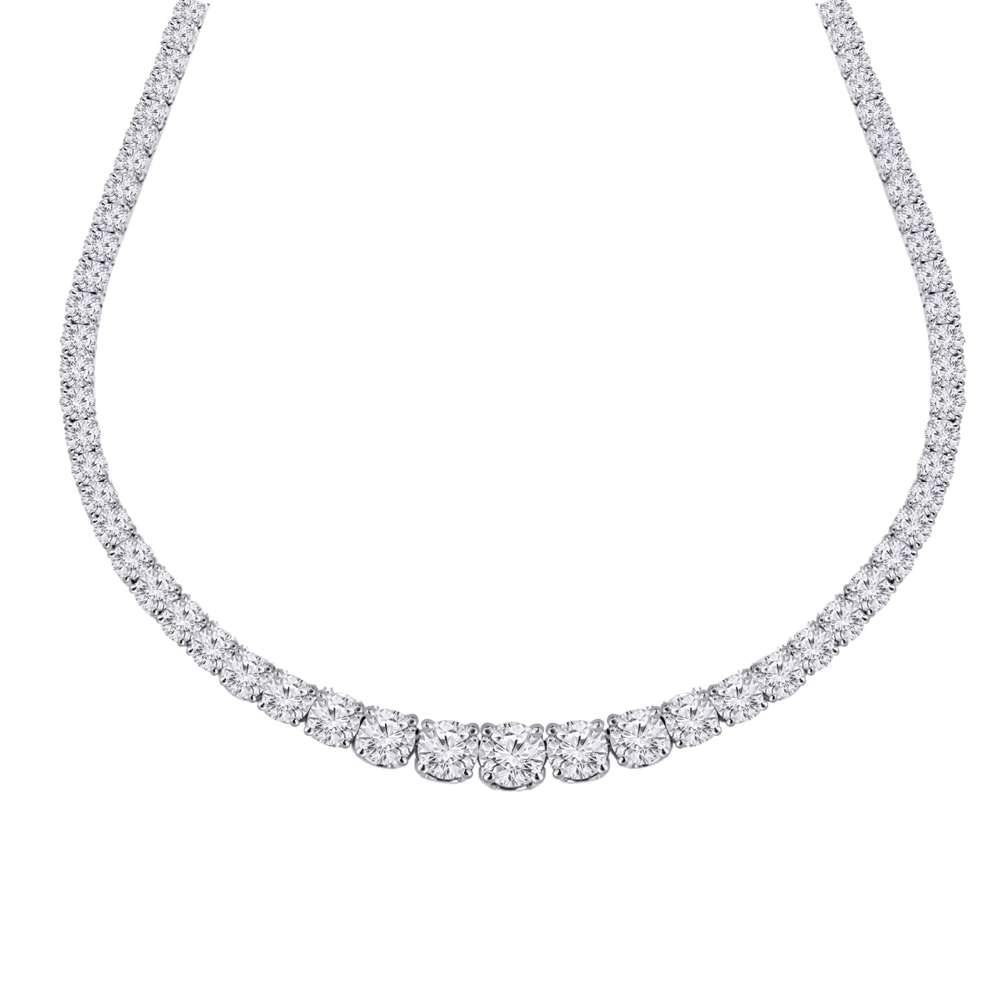 Graduated Lab Grown Diamond Tennis Necklace