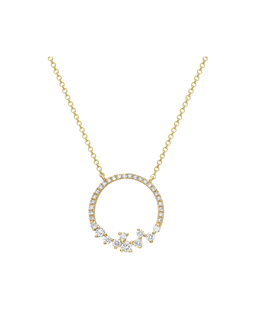 Bassali "Sprinkled" Diamond Circle Necklace