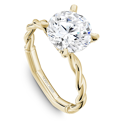 Noam Carver "Atelier" Round Center Twisted Band & Hidden Halo Engagement Ring
