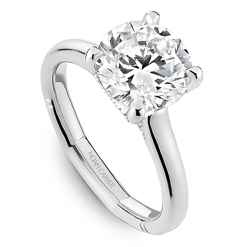 Noam Carver "Atelier" Round Center, Hidden Halo & Accented Engagement Ring
