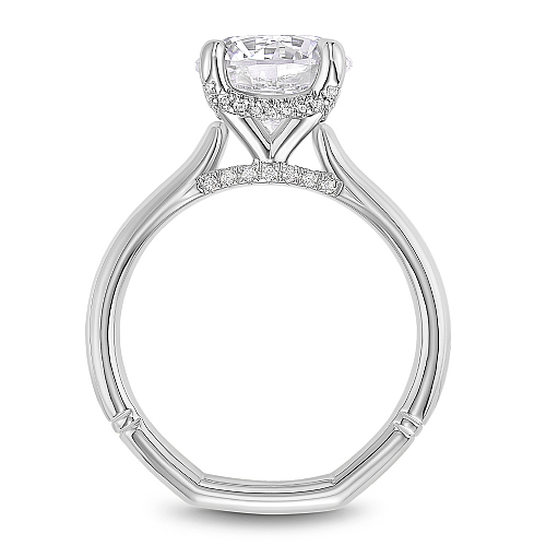 Noam Carver "Atelier" Round Center, Hidden Halo & Accented Engagement Ring