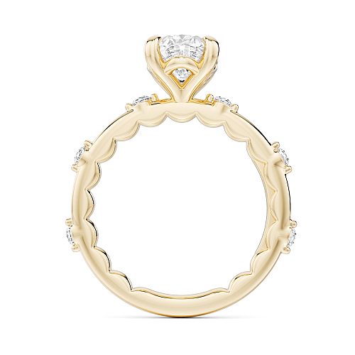 Noam Carver "Luna" Oval Center, Diamond Accented Engagement Ring