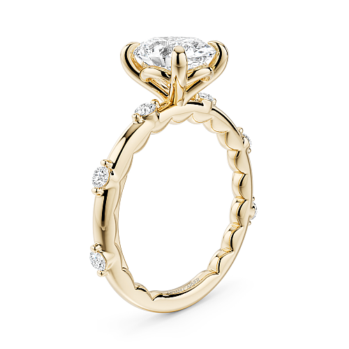 Noam Carver "Luna" Oval Center, Diamond Accented Engagement Ring